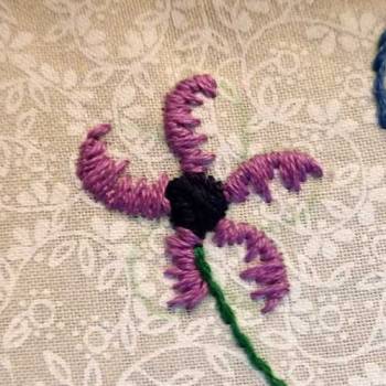 flower petal long and short stitching