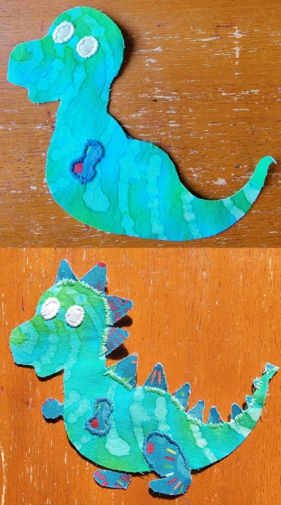 dinosaur applique pattern instructions